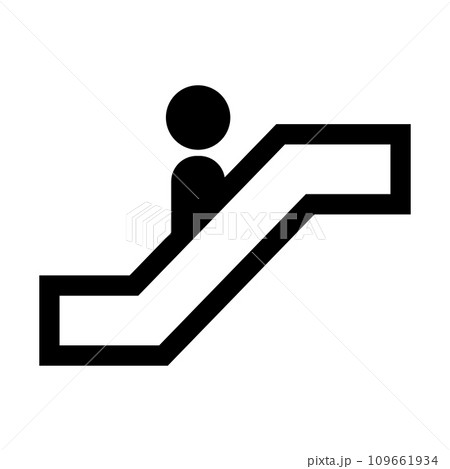 シンプルなエスカレーターに乗っている人のアイコン。ベクター。 109661934