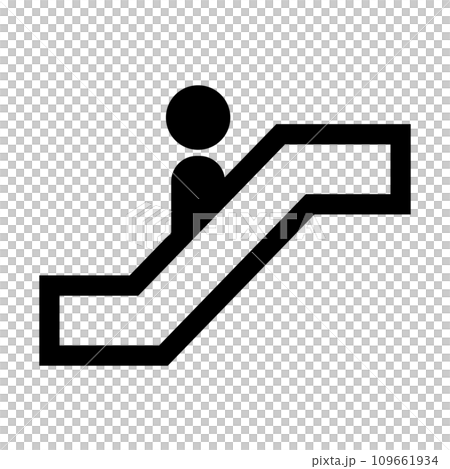 シンプルなエスカレーターに乗っている人のアイコン。ベクター。 109661934