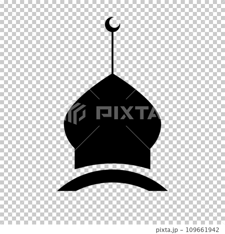 イスラム教モスクのシルエットアイコン。ベクター。 109661942