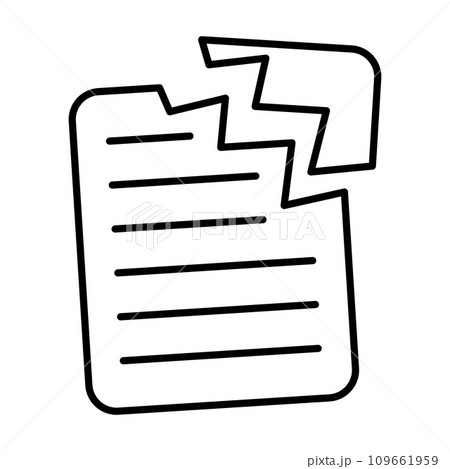 シンプルな破れた紙のアイコン。ベクター。 109661959