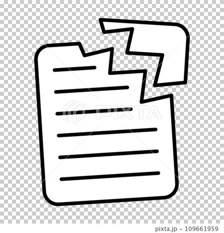 シンプルな破れた紙のアイコン。ベクター。 109661959