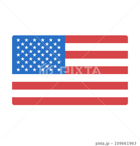 シンプルなアメリカ国旗のアイコン。ベクター。のイラスト素材