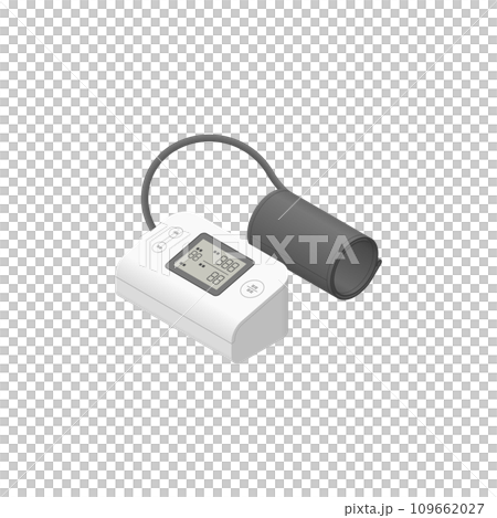 Illustration of a blood pressure meter drawn using isometric projection 109662027
