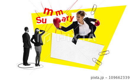 HR looking on candidate's summary, cv before hiring new employees. Ambitious people. Contemporary art collage. Recruitment, job vacancy HR looking on candidate's summary, cv before hiring new employees. Ambitious people. Contemporary art collage. Recruitment, job vacancy 109662339