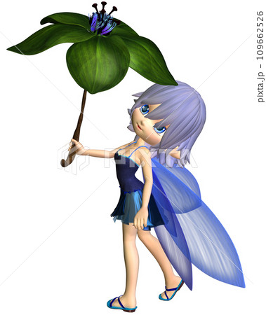Cute Toon Umbrella Fairy in Blue Cute Toon Umbrella Fairy in Blue 109662526