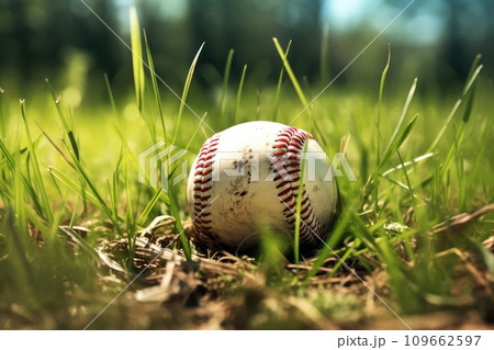 Baseball ball in grass. 109662597