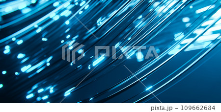 Abstract technology background with moving bokeh lights.  109662684