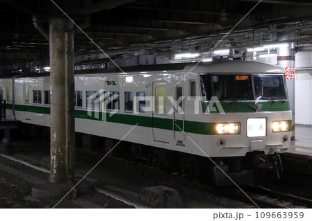 上野駅地平ホームに停車中の185系新幹線リレー色 109663959