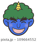 にこやかな青鬼のお面のイラスト 109664552
