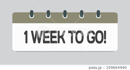 Countdown weekly calendar icon - 1 week to go Countdown weekly calendar icon - 1 week to go 109664990