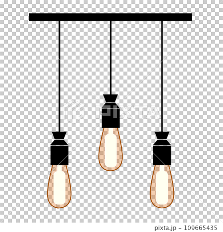 Illustration of three pendant lights 109665435