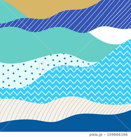 Abstract wavy blue background with zigzag, dotted and striped pattern. Vector illustration Abstract wavy blue background with zigzag, dotted and striped pattern. Vector illustration 109666166