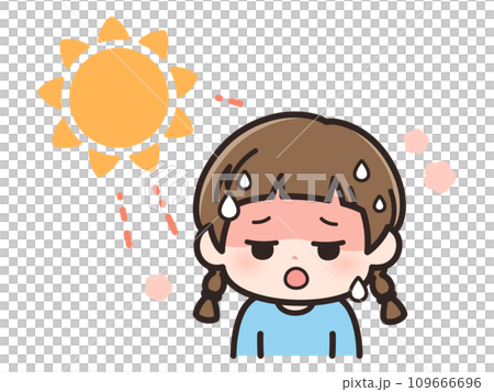 熱中症の女の子のイラスト 109666696