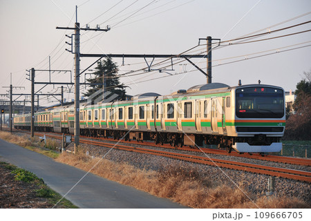 高崎線 岡部ー深谷 JR東日本 E231系1000番台 U508編成(小山) 高崎線 岡部ー深谷 JR東日本 E231系1000番台 U508編成(小山) 109666705