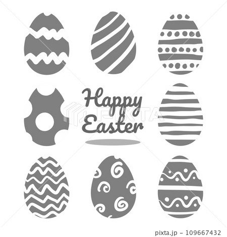 Icon set of Easter eggs pattern, Vector. Icon set of Easter eggs pattern, Vector. 109667432