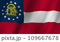 Georgia State flag waving in the wind, Flag of Georgia State images 109667678