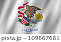 Illinois flag waving in the wind, Flag of Illinois images 109667681