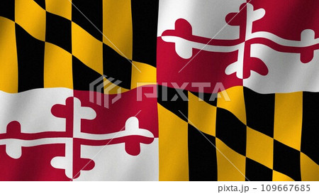 Maryland flag waving in the wind, Flag of Maryland images 109667685