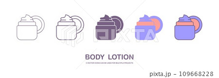 Skincare cream lotion icon. body lotion line style isolated on white background. outline, silhouette, filled outline styles. Vector illustration 109668228