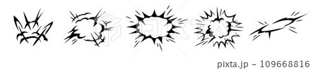 Comic explosion boom black silhouette effect 109668816