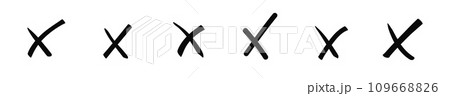 Doodle cross marks marker hand drawn. Brush stroke cross tick Doodle cross marks marker hand drawn. Brush stroke cross tick 109668826