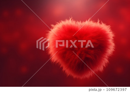 Soft fluffy red heart 109672397