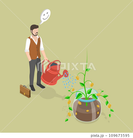 3D Isometric Flat Vector Illustration of Investment Growth 3D Isometric Flat Vector Illustration of Investment Growth 109673595