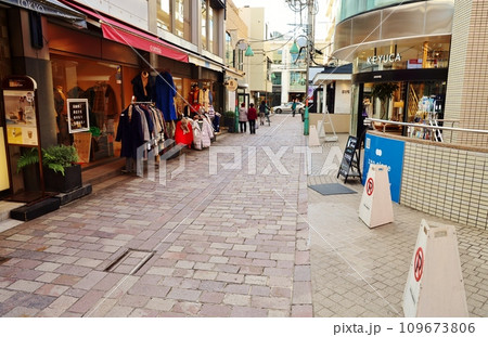おしゃれな自由が丘の商店街 109673806