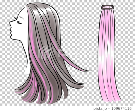 ヘアエクステと女性 109674116