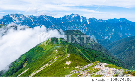 夏の爺ヶ岳登山（爺ヶ岳南峰～種池山荘） 109674206