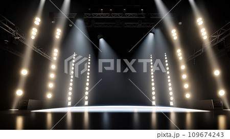 スポットライトに照らされたステージ スポットライトに照らされたステージ 109674243