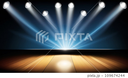 スポットライトに照らされたステージ 109674244