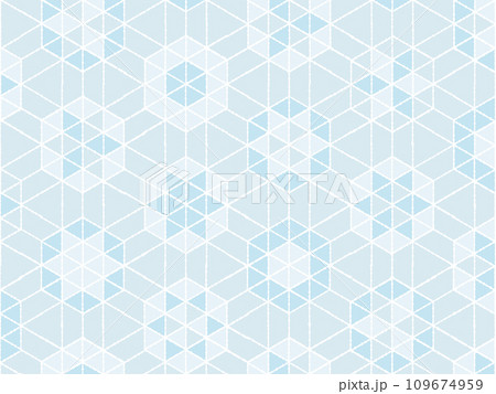 雪の結晶をイメージしたゆるゆるした線の亀甲文様 雪の結晶をイメージしたゆるゆるした線の亀甲文様 109674959