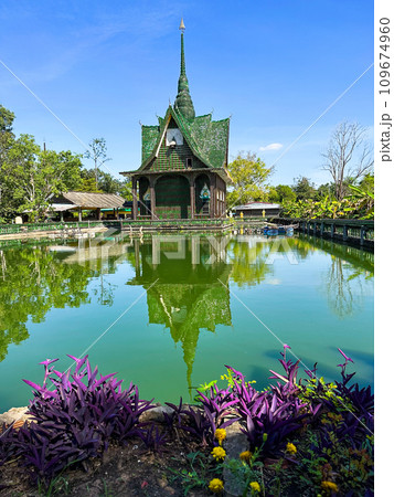 Wat Pa Maha Chedi Kaew or Wat Lan Khuad beer temple or million bottles temple, in Sisaket, Thailand 109674960