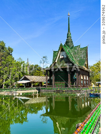Wat Pa Maha Chedi Kaew or Wat Lan Khuad beer temple or million bottles temple, in Sisaket, Thailand Wat Pa Maha Chedi Kaew or Wat Lan Khuad beer temple or million bottles temple, in Sisaket, Thailand 109674962