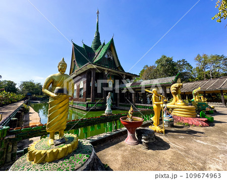 Wat Pa Maha Chedi Kaew or Wat Lan Khuad beer temple or million bottles temple, in Sisaket, Thailand 109674963