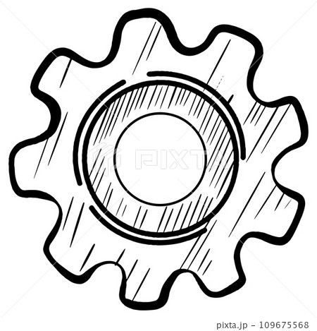 Concept of business idea. Doodle sketch style of Hand drawn gear vector illustration. Concept of business idea. Doodle sketch style of Hand drawn gear vector illustration. 109675568