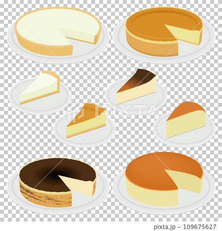 Cheesecake illustration set 109675627
