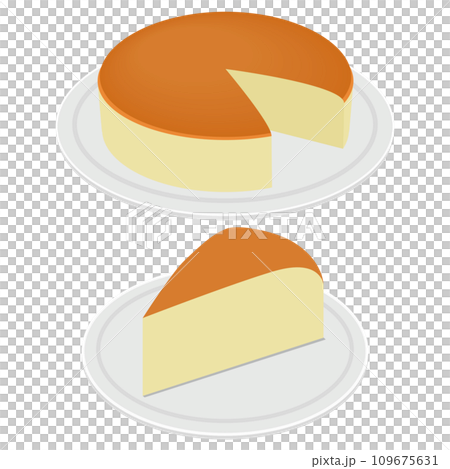 スフレチーズケーキのイラスト スフレチーズケーキのイラスト 109675631