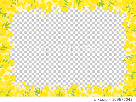 水彩のミモザのフレーム 109676042