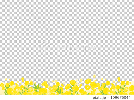 水彩のミモザのフレーム 109676044