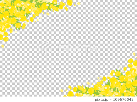 水彩のミモザのフレーム 109676045