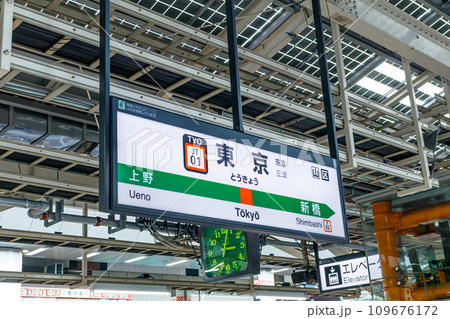 【交通イメージ】駅名標（東京駅） 109676172