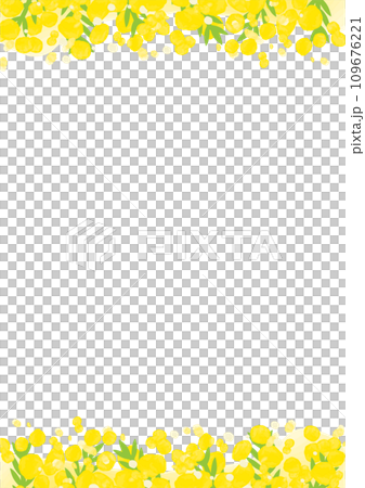水彩のミモザのフレーム 109676221