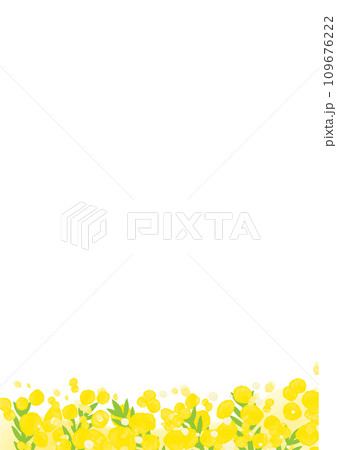 水彩のミモザのフレーム 109676222