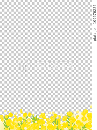 水彩のミモザのフレーム 109676222