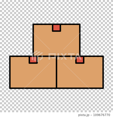 堆疊紙板圖示。庫存。向量。 109676770