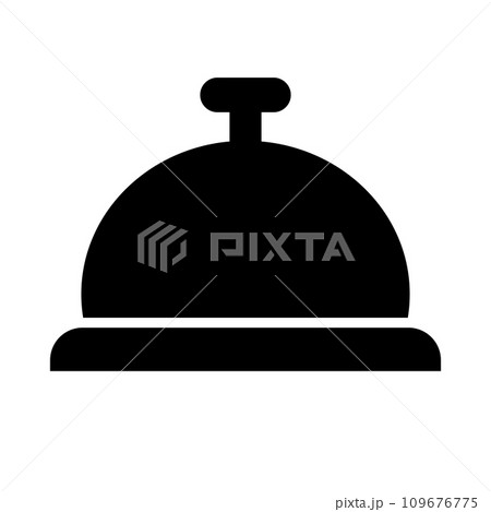 呼び出しベルのシルエットアイコン。ベクター。 呼び出しベルのシルエットアイコン。ベクター。 109676775