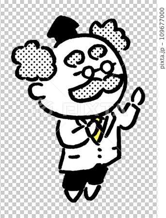 A round and cute doctor wearing a white coat 109677000