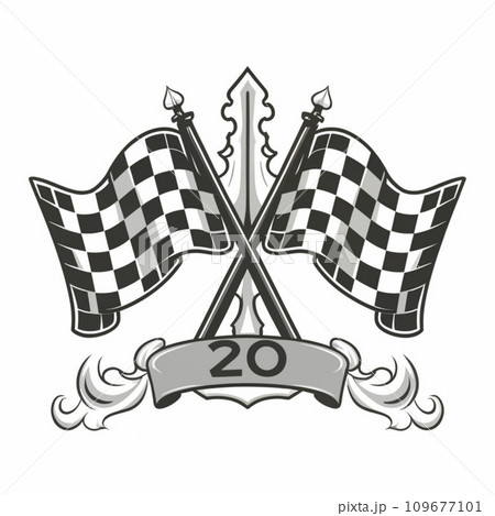 Car Race Ending Flag 109677101